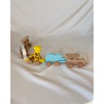 Tiny Wood Ahşap Oyuncak Safari Tren, Ahşap Oyuncak Tren - Standart - Mavi