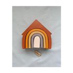 Tiny Wood Ahşap Waldorf Gökkuşağı Ev Pastel Renkli Doğal Ahşap 5'Li Waldorf Ev Eğitici, Duyusal Oyuncak
