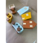 Tiny Wood Montessori Ahşap Ev ve Araba Seti - 6'lı Eğitici Oyuncak Set - Standart - Çok Renkli