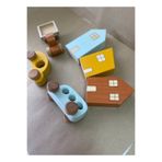 tiny wood Montessori Ahşap Ev ve Araba Seti - 6'lı Eğitici Oyuncak Set