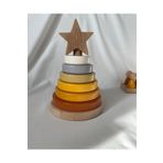 Tiny Wood Waldorf Yıldız Kule Ahşap Yıldız Kule Kahve Pastel Renk Ekolojik Oyuncak