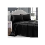 Tinybabyconcept %100 Ipek Saten 4 Parça Çift Kişilik Nevresim Takımı 200x220 Cm Lastikli Çarşaf Siyah Renk