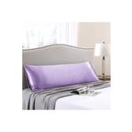 Tinybabyconcept Natural Ipek Dokulu Pamuk Saten Yastık Kılıfı 1. Kalite Boncuk Silikon Dolgulu Yastık 50x135cm Lila