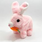 Tinyjoy Zıplayan Kulakları Işıklı Sesli Tavşan, Pilli Hediyelik Peluş Oyuncak - Pembe