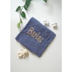 Tinykiddesign Bebek Battaniyesi Indigo Triko Örgülü Bebek Hediyesi Istediğiniz Ismi Nakışla Yazıyoruz - Lacivert