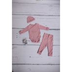 Tinykiddesign Kişiye Özel Isimli Zıbın Seti Yeni Doğan Hediyelik Bebek Zıbın Seti 3 Parça Kahverengi 0-3 Ay - Gül Kurusu - 0 - 3 Ay