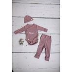 Tinykiddesign Kişiye Özel Isimli Zıbın Seti Yeni Doğan Hediyelik Bebek Zıbın Seti 3 Parça Kahverengi 0-3 Ay - Mor - 0 - 3 Ay