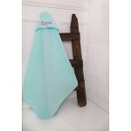 Tinykiddesign Pamuklu Bebek Kundak Havlusu, Nakışlı Bebek Havlusu, Bebek Havlusu 70X75CM - Mint