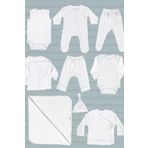 tinylamb %100 Organik Pamuk Bebek Takımı Hastane Çıkışı Yenidoğan Set 10 Parça - Snow Star