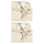 tinylamb 2'li Organik Pamuk Penye Bej Lastikli Bebek Çocuk Çarşafı - 60x120 Cm | %100 Organik Bebek Çarşafı