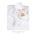 tinylamb 2'li Organik Pamuk Penye Beyaz Lastikli Çarşaf - 60x120 Cm | %100 Organik Bebek Çarşafı