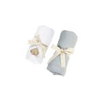 tinylamb Organik Beyaz - Mint Renk Lastikli Bebek Çarşafı 60x120cm - 2 Adet | %100 Organik Lastikli Çarşaf