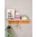 Tinyminywoods Yıldız Halka Kule Set (Halka Kule + Abaküs + Gökkuşağı )Ahşap Oyuncak Dekor Montessori Oyuncak - Ahşap Desenli - kaktüs çiçeği
