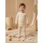 tinytrends %100 Pamuk Erkek Bebek&çocuk Zıbınlı Body ve Pantolon 2'li Takım - 18 - 24 Ay - Krem