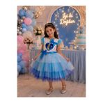 tinytrends Elsa Kız Çocuk Elbise Tüllü Abiye Elbise Doğum Günü Parti