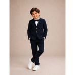 tinytrends Erkek Çocuk Gentleman Ceketli Papyonlu 4'lü %100 Pamuk Takım Elbise - Siyah - 3 Yaş