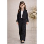 tinytrends Kız Çocuk Exclusive Cut Royal Çizgili Takım Elbise Ceket Pantolon Düğün Bayramlık
