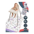 Tinyup 100x120 cm Tek Kullanımlık Mama Sandalyesi Altı & Aktivite Örtüsü – 30 adet Sıçrama Koruyucu Matı