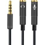 Tios Shop Krm 1 Erkek 2 Dişi 3.5 mm Kulaklık ve Mikrofon Ayırıcı Çoklayıcı Aux Kablo (5047) Krm