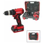 Tios Shop Krm 2 Kademe Hız - Vites Şarjlı=çift Batarya 17PCS Uçlu Matkap 0-350 / 0-1350 Rpm 21V/2.0A Lı-I