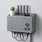 Tios Shop Krm Duvar Tipi Wi-Fi Modem Saklama Kutusu(Gri) – Kablo Düzenleyici Router Raf Organizer (5047) Kr