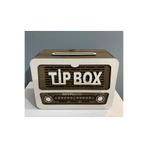 Tip Box Bahşiş Kutusu, Nostalji Radyo Tasarımı, Ceviz Rengi, 17x12x8.5 cm