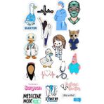 Tıp Doktor Hemşire Sticker Telefon Laptop Notebook Tablet Defter Matara Stiker Etiket ST1750