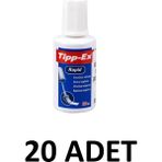 Tipp-Ex 20 Adet Sıvı Silici Daksil 20ML Sünger Uç - Beyaz