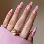 TipsArt Pembe Kırmızı Kalp 24’lü Takma Tırnak Seti & Zararsız Bant Yapıştırıcı
