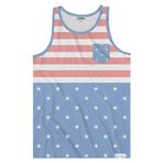 Tipsy Elves ABD Erkek Kolsuz Üst - Komik Vatansever Amerikan Erkek Kolsuz Üst Gömlek, Soluk Bayrak (Kırmızı, Beyaz, Mavi), L