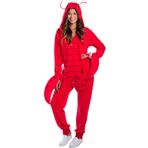 Tipsy Elves Kadın Istakoz Kostümü - Kırmızı Deniz Kabuklu Cadılar Bayramı Tulum Beden Medium