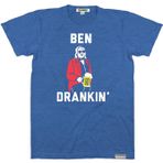Tipsy Elves Komik Vatansever ABD Erkek Tişörtleri - Dört Temmuz Amerikan Bayrağı Tişörtleri, Ben Drankin (Mavi), L