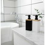 Tiran Akrilik Lüks Kare Sıvı Sabunluk, Cam Görünümlü Kırılmaya Dayanıklı, Mutfak ve Banyo Için Modern Losyon Dağıtıcı, Lavabo Üstü Şık Tasarım - 0,25 gr