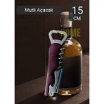 Tirbişon Paslanmaz Şişe Açacağı Çelik Multi Açacak 13 Cm Bordo