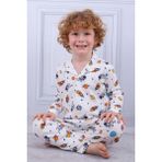 Tiril Tiril 102 Erkek Çocuk Uzun Kollu Gömlek Pijama Takım-Beyaz