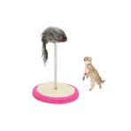 Tırmalamalı Fareli Hacı Yatmaz Kedi Oyuncağı 26x15cm Pembe