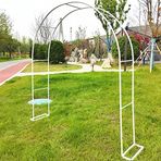 Tırmanma Bitkileri için Tel Örgü Bahçe Kemeri, 1,8 m Geniş Tabanlı, Beyaz, Açık Hava Düğün Dekorasyonu, 120 x 220 cm