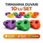 Tırmanma Duvarı Tutamağı 10'Lu Set | Plastik Tırmanma Taşı | Duvar Tırmanma Aparatı