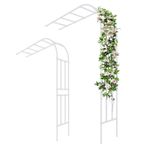 Tırmanma Tesisleri için Bu Bahçe Kafes Kemeri - 240 x 240 cm Hava Koşullarına Dayanıklı Çelik Dayanıklı Yarı Ark Tasarım Dış Mekan Dekoru ve Peyzaj Desteği Bahçe Kemerleri için Mükemmeldir.