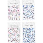 Tırnak Sticker Protez Tırnak Kalıcı Oje Süsleme, Nail Art Sticker Set 4 Adet Renkli