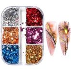 Tırnak Süsleme Kırık Folyo Parçaları 6'Lı Set Nail