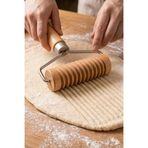 Tırtıklı Ahşap Rulo Hamur Şekillendirici Pide ve Hamur İşleri İçin Şekillendirme Aparatı (20 cm)