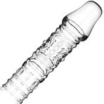 Tırtıklı Prezervatif Penis Kılıfı İçi Boş Realistik Penis Kılıfları 14.5 Cm & 4.5 cm Vajina Uyarıcı Premium Silikon Esnek ve Kabartmalı Penis Kılıfı Tekrar Kullanılabilen Şeffaf Prezervatif Çeşitleri