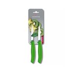 Tırtıklı Soyma Bıçağı Seti, Yeşil, 8 cm, Paslanmaz Çelik, Polipropilen Sap, 2 Parça
