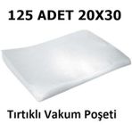 Tırtıklı Vakum Makinesi Poşeti Torbası 20 x 30 CM - 125 Adet