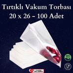 Tırtıklı Vakum Makinesi Poşeti Torbası- 20X25 Cm - 100 Adet