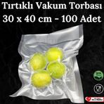 Tırtıklı Vakum Makinesi Poşeti Torbası - 30X40 Cm - 100 Adet