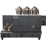 Tiryaki 3 Demlikli Statik Tam Otomatik Çay Kazanı (DOĞALGAZ+Elk) Semaver Çay makinesi - Siyah