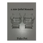 TİSERT 2 Adet Şeffaf Tünekli Kuş Mamalığı,Kuş Kumluğu,Kuş Yemliği