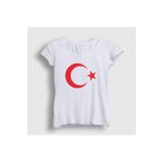 Tisort.ist Kadın Beyaz Ay Yıldızlı T-shirt tt